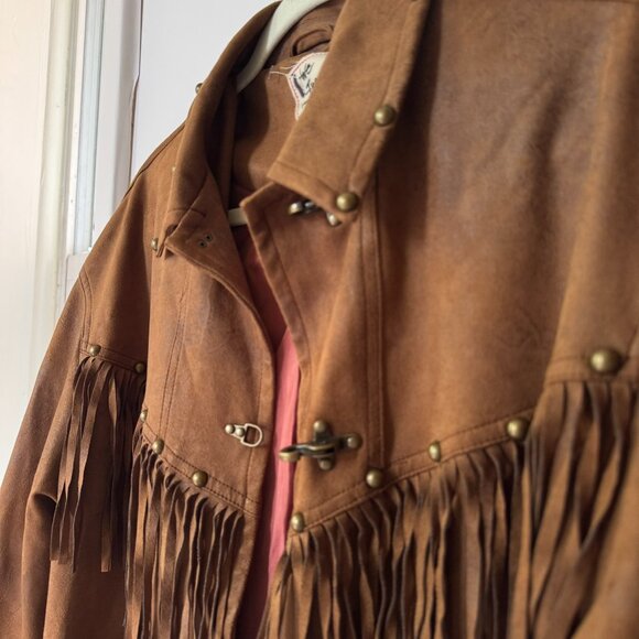 NWT Free People We The Free Knox Vegan Fringe Barn Jacket in Brown XS - Picture 13 of 16